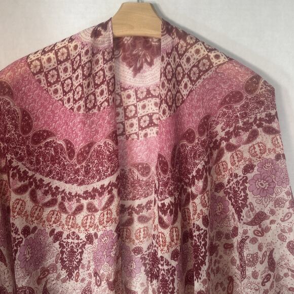 Swim Suit Cover Up Scarf Wrap Woman 1 Size Multicolored Shawl Tassels Bohemian - Picture 5 of 11